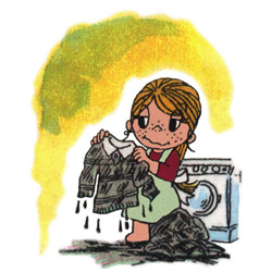 Love is washing his sports togs.