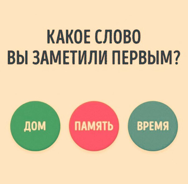 УНИКАЛЬНЫЙ ТЕСТ
Какое слово заметили Вы первым???


